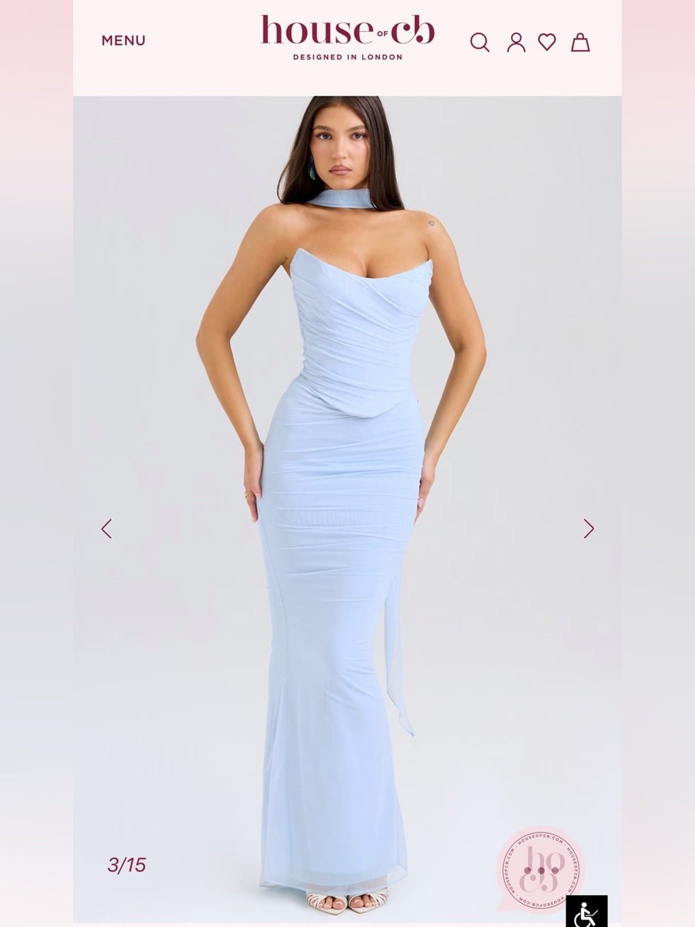 House of CB Hallie bluebell strapless dress